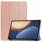 For Honor Tablet V7 Pro Custer Texture Horizontal Flip Leather Case with Three-folding Holder & Sleep / Wake-up Function(Rose Gold) - 1