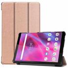 For Lenovo Tab M8 3rd Gen Custer Texture Horizontal Flip Leather Case with Three-folding Holder(Rose Gold) - 1