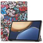 For Honor Tablet V7 Pro Colored Drawing Pattern Horizontal Flip Leather Case with Three-folding Holder & Sleep / Wake-up Function(Graffiti) - 1