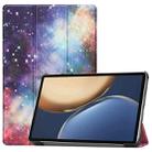 For Honor Tablet V7 Pro Colored Drawing Pattern Horizontal Flip Leather Case with Three-folding Holder & Sleep / Wake-up Function(Milky Way Nebula) - 1