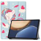 For Honor Tablet V7 Pro Colored Drawing Pattern Horizontal Flip Leather Case with Three-folding Holder & Sleep / Wake-up Function(Unicorn) - 1