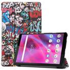 For Lenovo Tab M8 3rd Gen Colored Drawing Pattern Horizontal Flip Leather Case with Three-folding Holder(Graffiti) - 1