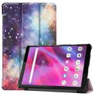For Lenovo Tab M8 3rd Gen Colored Drawing Pattern Horizontal Flip Leather Case with Three-folding Holder(Galaxy) - 1
