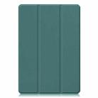 For Xiaomi Pad 5 / 5 Pro Custer Texture Horizontal Flip Leather Case with Three-folding Holder & Sleep / Wake-up Function(Dark Green) - 2