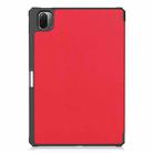 For Xiaomi Pad 5 / 5 Pro Custer Texture Horizontal Flip Leather Case with Three-folding Holder & Sleep / Wake-up Function(Red) - 3