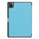 For Xiaomi Pad 5 / 5 Pro Custer Texture Horizontal Flip Leather Case with Three-folding Holder & Sleep / Wake-up Function(Sky Blue) - 3