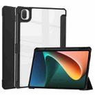 For Xiaomi Pad 5 / 5 Pro Three-fold Transparent TPU Horizontal Flip Leather Case with Pen Slot & Three-fold Holder & Sleep / Wake-up Function(Black) - 1