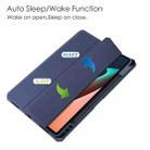 For Xiaomi Pad 5 / 5 Pro Three-fold Transparent TPU Horizontal Flip Leather Case with Pen Slot & Three-fold Holder & Sleep / Wake-up Function(Blue) - 6