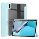 For Huawei MatePad 11 2021 Three-fold Transparent TPU Horizontal Flip Leather Case with Pen Slot & Three-fold Holder & Sleep / Wake-up Function(Sky Cloud Blue) - 1