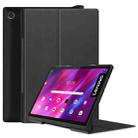 For Lenovo Yoga Tab 11 / YT-J706X Custer Texture Horizontal Flip PU Leather Case with Holder & Sleep / Wake-up Function(Black) - 1