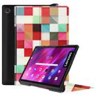 For Lenovo Yoga Tab 11 Custer Texture Coloured Drawing Pattern Horizontal Flip PU Leather Case with Holder & Sleep / Wake-up Function(Magic Cube) - 1