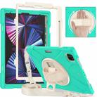 For iPad Pro 12.9 2022 / 2021/ 2020 / 2018  Silicone + PC Protective Tablet Case with Holder & Shoulder Strap(Mint Green) - 3