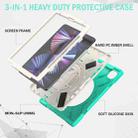 For iPad Pro 12.9 2022 / 2021/ 2020 / 2018  Silicone + PC Protective Tablet Case with Holder & Shoulder Strap(Mint Green) - 4