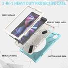 For iPad Pro 12.9 2022 / 2021/ 2020 / 2018  Silicone + PC Protective Tablet Case with Holder & Shoulder Strap(Ice Blue) - 4