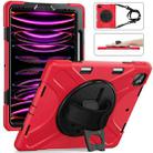 For iPad Pro 12.9 2022 / 2021/ 2020 / 2018  Silicone + PC Protective Tablet Case with Holder & Shoulder Strap(Red) - 3