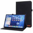For Xiaomi Pad 5 / 5 Pro Horizontal Flip TPU + Fabric PU Leather Protective Case with Name Card Clip(Black) - 1