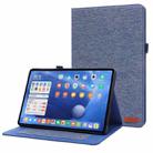For Xiaomi Pad 5 / 5 Pro Horizontal Flip TPU + Fabric PU Leather Protective Case with Name Card Clip(Dark Blue) - 1