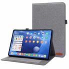 For Xiaomi Pad 5 / 5 Pro Horizontal Flip TPU + Fabric PU Leather Protective Case with Name Card Clip(Grey) - 1