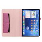 For Xiaomi Pad 5 / 5 Pro Horizontal Flip TPU + Fabric PU Leather Protective Case with Name Card Clip(Rose Red) - 4
