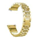 For Samsung Galaxy Watch Active2 20mm Three-beads Diamond Steel Watch Band(Gold) - 1