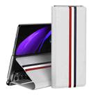 For Samsung Galaxy Z Fold3 5G Lychee Texture PU Card Slot Leather Case with Holder(White) - 1