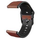 20mm Two-layer Cowhide Leather Watch Band(Brown) - 1