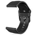 22mm Two-layer Cowhide Leather Watch Band(Black) - 1