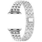 Five-beads Diamond Steel Watch Band For Apple Watch Series 8&7 41mm / SE 2&6&SE&5&4 40mm / 3&2&1 38mm(Silver) - 1