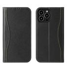 For iPhone 13 mini Genuine Leather Horizontal Flip Leather Case with Holder & Card Slots & Wallet (Black) - 1