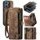 For iPhone 13 Pro Max CaseMe-008 Detachable Multifunctional Horizontal Flip Leather Case with Card Slot & Holder & Zipper Wallet & Photo Frame (Brown) - 1