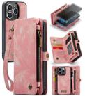 For iPhone 13 Pro CaseMe-008 Detachable Multifunctional Horizontal Flip Leather Case(Pink) - 1