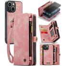 For iPhone 13 CaseMe-008 Detachable Multifunctional Horizontal Flip Leather Case(Pink) - 1