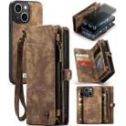 For iPhone 13 mini CaseMe-008 Detachable Multifunctional Horizontal Flip Leather Case with Card Slot & Holder & Zipper Wallet & Photo Frame (Brown) - 1