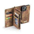 For iPhone 13 mini CaseMe-008 Detachable Multifunctional Horizontal Flip Leather Case with Card Slot & Holder & Zipper Wallet & Photo Frame (Brown) - 5