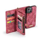 For iPhone 13 mini CaseMe-008 Detachable Multifunctional Horizontal Flip Leather Case with Card Slot & Holder & Zipper Wallet & Photo Frame (Red) - 5