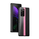 For Samsung Galaxy Z Fold2 5G Carbon Fiber Texture Contrast Color Four Corners All Inclusive Protective Case(Pink) - 1