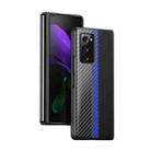 For Samsung Galaxy Z Fold2 5G Carbon Fiber Texture Contrast Color Four Corners All Inclusive Protective Case(Sapphire Blue) - 1