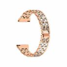 22mm For Samsung Smart Watch Double Rows Diamond Steel Watch Band(Rose Gold) - 1