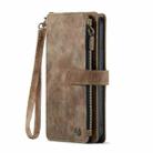 For iPhone 13 Pro Max CaseMe-C30 PU + TPU Multifunctional Horizontal Flip Leather Case with Holder & Card Slot & Wallet & Zipper Pocket (Brown) - 2