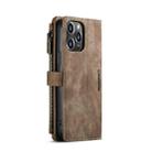 For iPhone 13 Pro Max CaseMe-C30 PU + TPU Multifunctional Horizontal Flip Leather Case with Holder & Card Slot & Wallet & Zipper Pocket (Brown) - 3