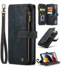For iPhone 13 Pro CaseMe-C30 PU + TPU Multifunctional Horizontal Flip Leather Case with Holder & Card Slot & Wallet & Zipper Pocket (Black) - 1
