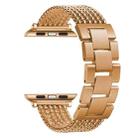 Six-chains Three-beads Steel Watch Band For Apple Watch Series 8&7 41mm / SE 2&6&SE&5&4 40mm / 3&2&1 38mm(Rose Gold) - 1