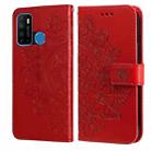 7-petal Flowers Embossing Pattern Horizontal Flip PU Leather Case with Holder & Card Slots & Wallet & Photo Frame For Infinix Hot 9 / Note 7 Lite / X655C(Red) - 1