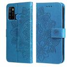 7-petal Flowers Embossing Pattern Horizontal Flip PU Leather Case with Holder & Card Slots & Wallet & Photo Frame For Infinix Hot 9 / Note 7 Lite / X655C(Blue) - 1