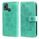 7-petal Flowers Embossing Pattern Horizontal Flip PU Leather Case with Holder & Card Slots & Wallet & Photo Frame For Infinix Smart 5 / Hot 10 Lite / X657(Green) - 1