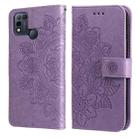 7-petal Flowers Embossing Pattern Horizontal Flip PU Leather Case with Holder & Card Slots & Wallet & Photo Frame For Infinix Smart 5 / Hot 10 Lite / X657(Light Purple) - 1