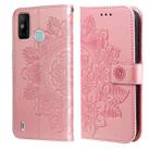 7-petal Flowers Embossing Pattern Horizontal Flip PU Leather Case with Holder & Card Slots & Wallet & Photo Frame For Tecno Spark 6 Go(Rose Gold) - 1