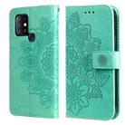 7-petal Flowers Embossing Pattern Horizontal Flip PU Leather Case with Holder & Card Slots & Wallet & Photo Frame For Infinix Hot 10(Green) - 1