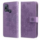 7-petal Flowers Embossing Pattern Horizontal Flip PU Leather Case with Holder & Card Slots & Wallet & Photo Frame For Infinix Hot 10 Play(Light Purple) - 1