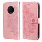 7-petal Flowers Embossing Pattern Horizontal Flip PU Leather Case with Holder & Card Slots & Wallet & Photo Frame For Infinix Note 7 / X690(Rose Gold) - 1